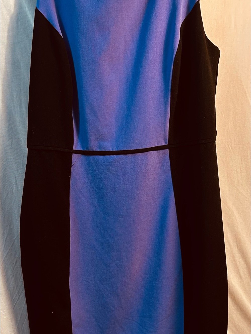 Liz Claiborne Black and Blue Colorblock Midi Sheath Dress